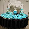 blue ruffle wedding